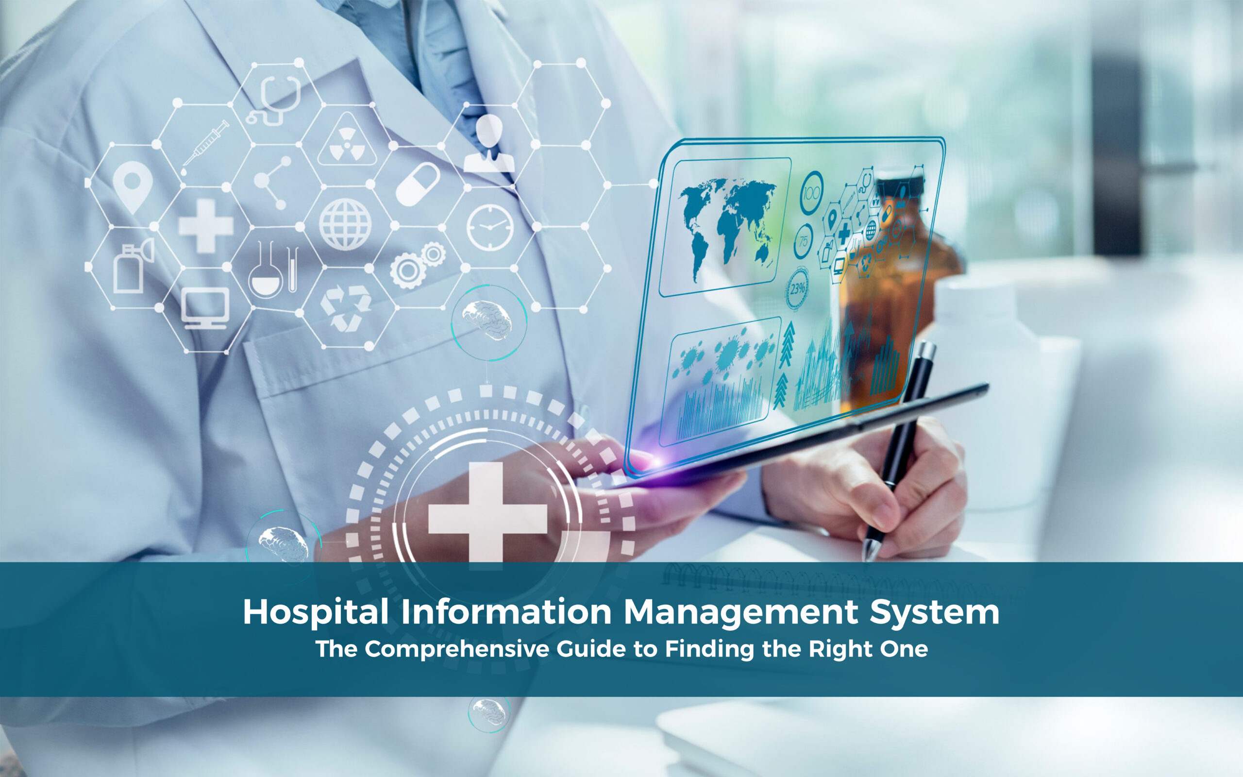 Health Data Information and Management System slide showing hospital data management with doctors and patients